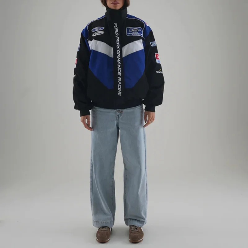 Unisex Racing Style Street Fashion Loose Racing Casual Print Jacket