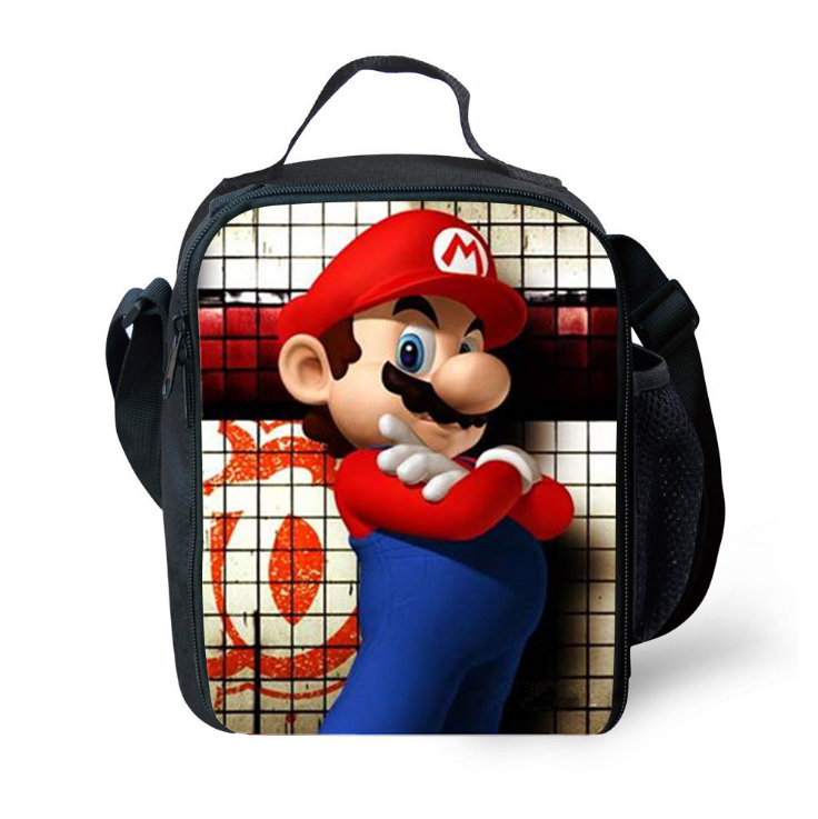 Buzzdaisy Mario Insulated Lunch Bag for Boy Kids Thermos Cooler Adults Tote Food Lunch Box