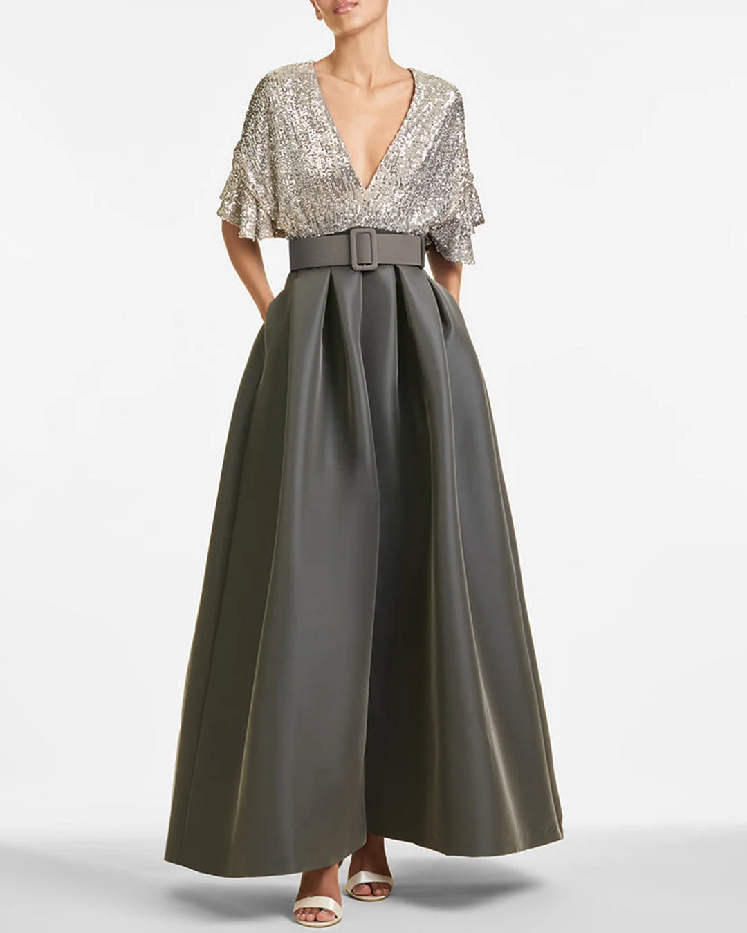 Fashion Simple Sequin Satin Dress