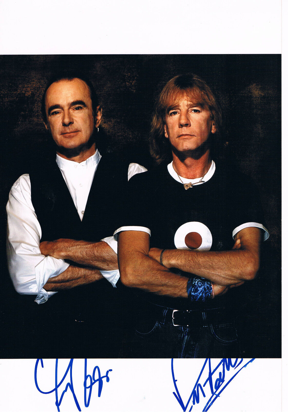 Status Quo Francis Rossi & Rick Parfitt genuine autographs 8x12