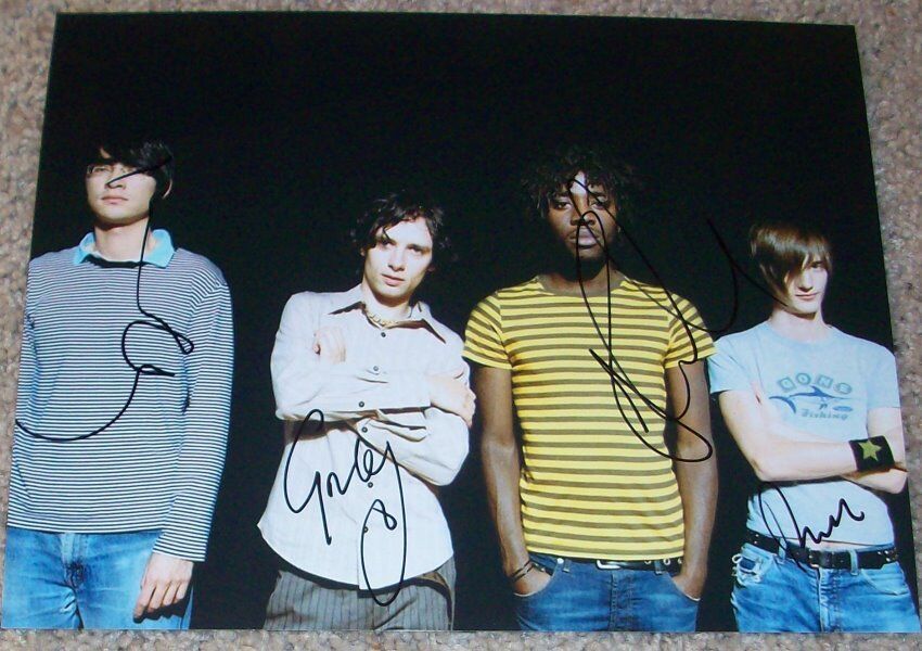 BLOC PARTY GROUP SIGNED AUTOGRAPH 8x10 Photo Poster painting w/EXACT PROOF KELE OKEREKE +3