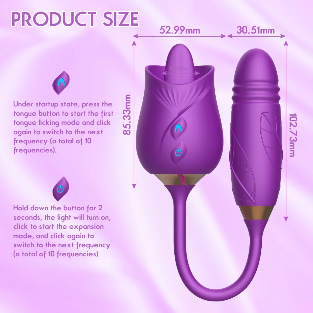 Wholesale The Rose Toy With Tongue In Purple