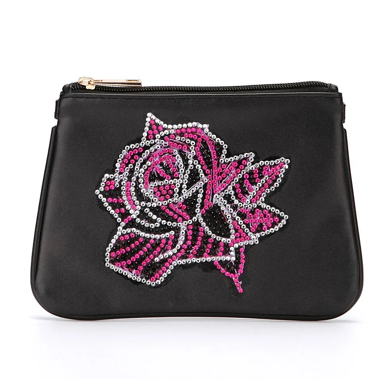 DIY Flower Special Shape 5D Diamond Painting Wristlet Wallet Women Clutch Mosaic Bag