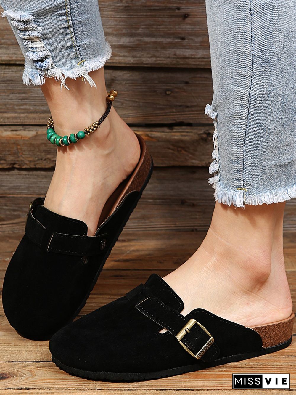 Solid Color Vintage Casual Mules