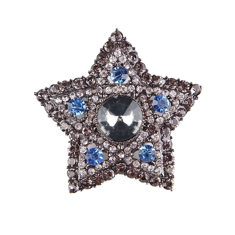 Korean Style Pin Star Flower Alloy Plating Inlay Rhinestones Pearl Unisex Brooches