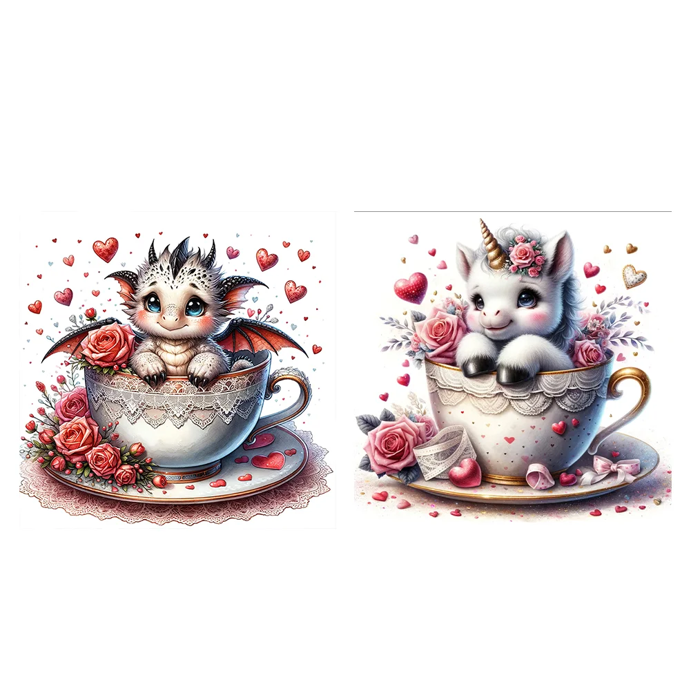 (2pcs)11CT Full Stamped Cross Stitch - Cartoon(Canvas|45*45CM)