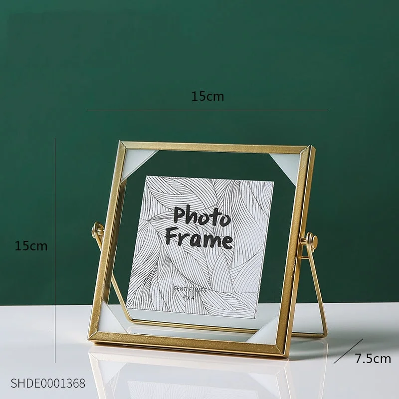 Nordic Metal Photo Frame Creative Glass Clip Dried Flower Plant Photo Frame Modern Home Decoration Desktop Decoration Gifts