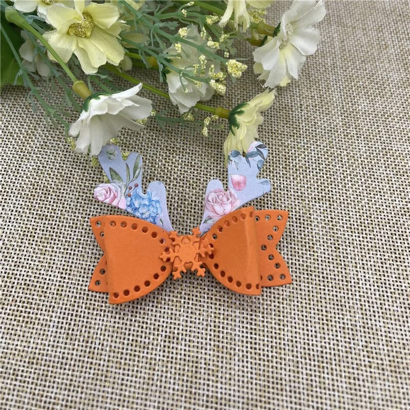 Christmas bow lace card  Metal Cutting Dies Stencils For DIY Scrapbooking Decorative Embossing Handcraft Die Cutting Template