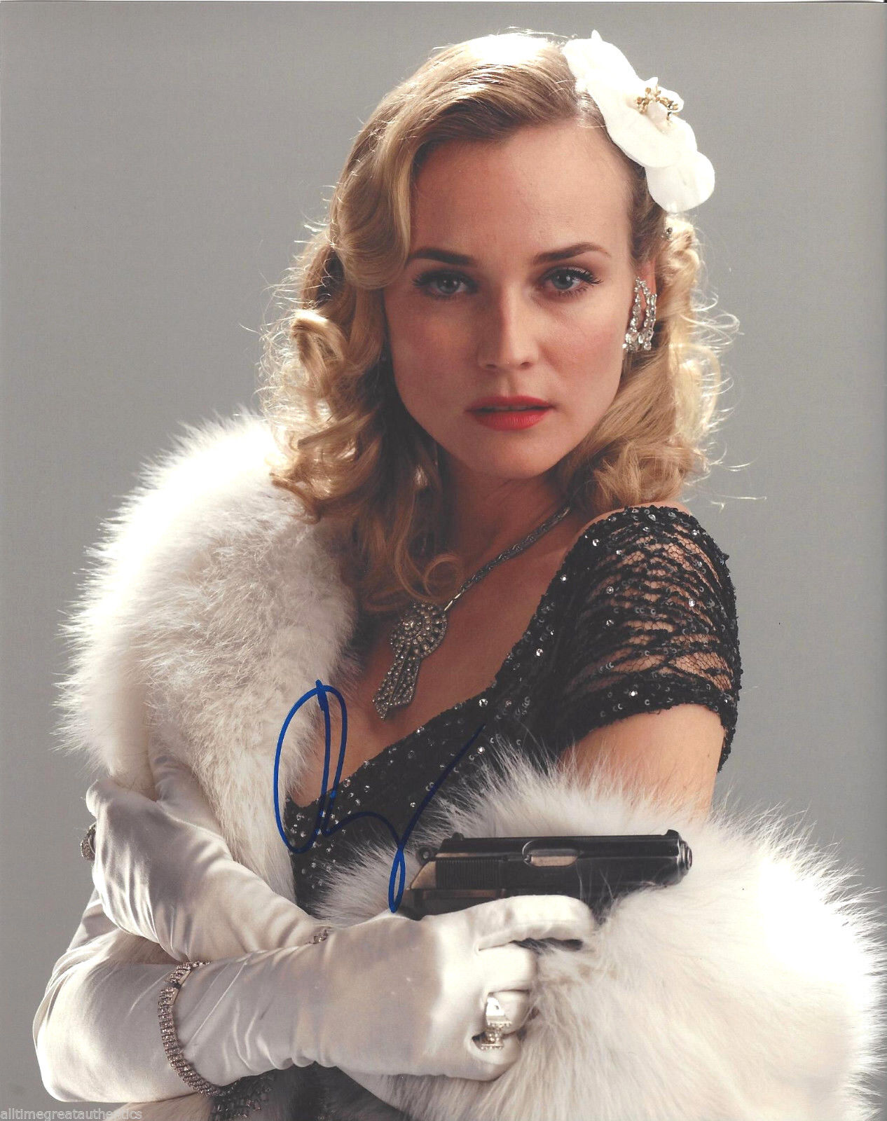 DIANE KRUGER SIGNED AUTHENTIC SEXY 'INGLORIOUS BASTERDS' TROY 8X10 Photo Poster painting D w/COA