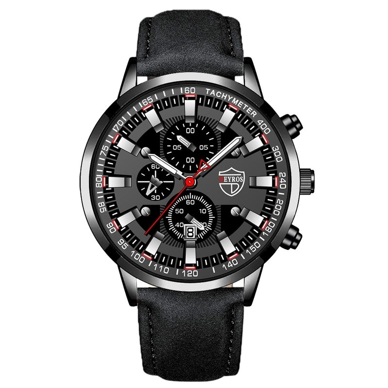 Retro Geometric Single Folding Buckle Quartz Men’s Watches