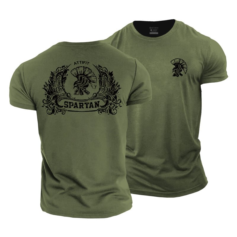 Cotton Spartan Warrior Graphic Fitness T-shirts tacday