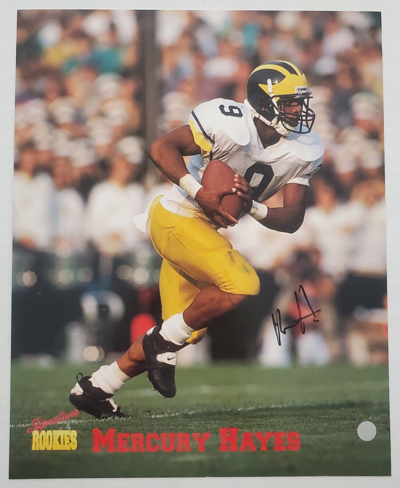 Mercury Hayes Signed Signature Rookies 8x10 Photo Poster painting College Michigan NFL RAD