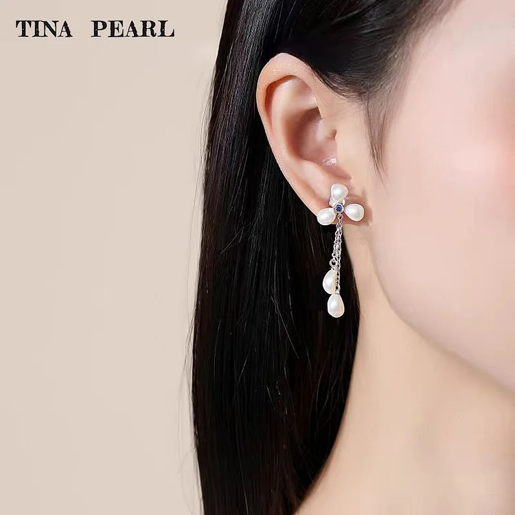 2025 TINA Jewelry 925 Silver Flower Romantic Stud earrings