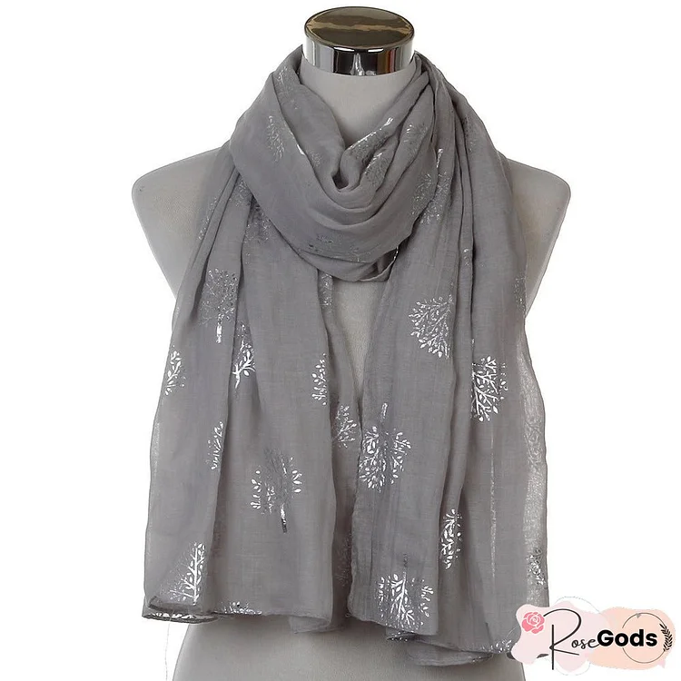 Leaf Mulberry Tree Hot Silver Scarf Fashion Versatile Shawl
