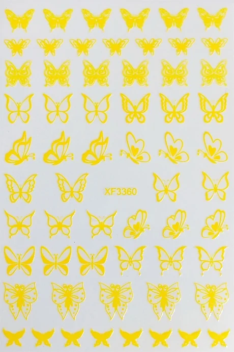New Arrive Nail Art Sticker Decal Decoration Glow In Dark Butterfly Nail Stickes Back Glue Moon Manicure Sticker on Nails Design