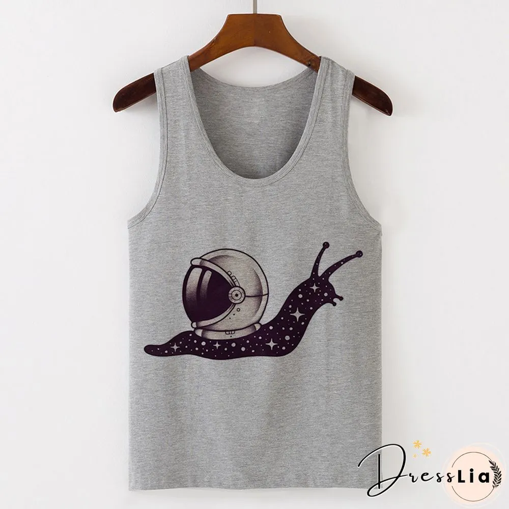 Womens Sexy Vest Tank Tops T-Shirt Summer Camisole Universe Print Fashion Streetwear
