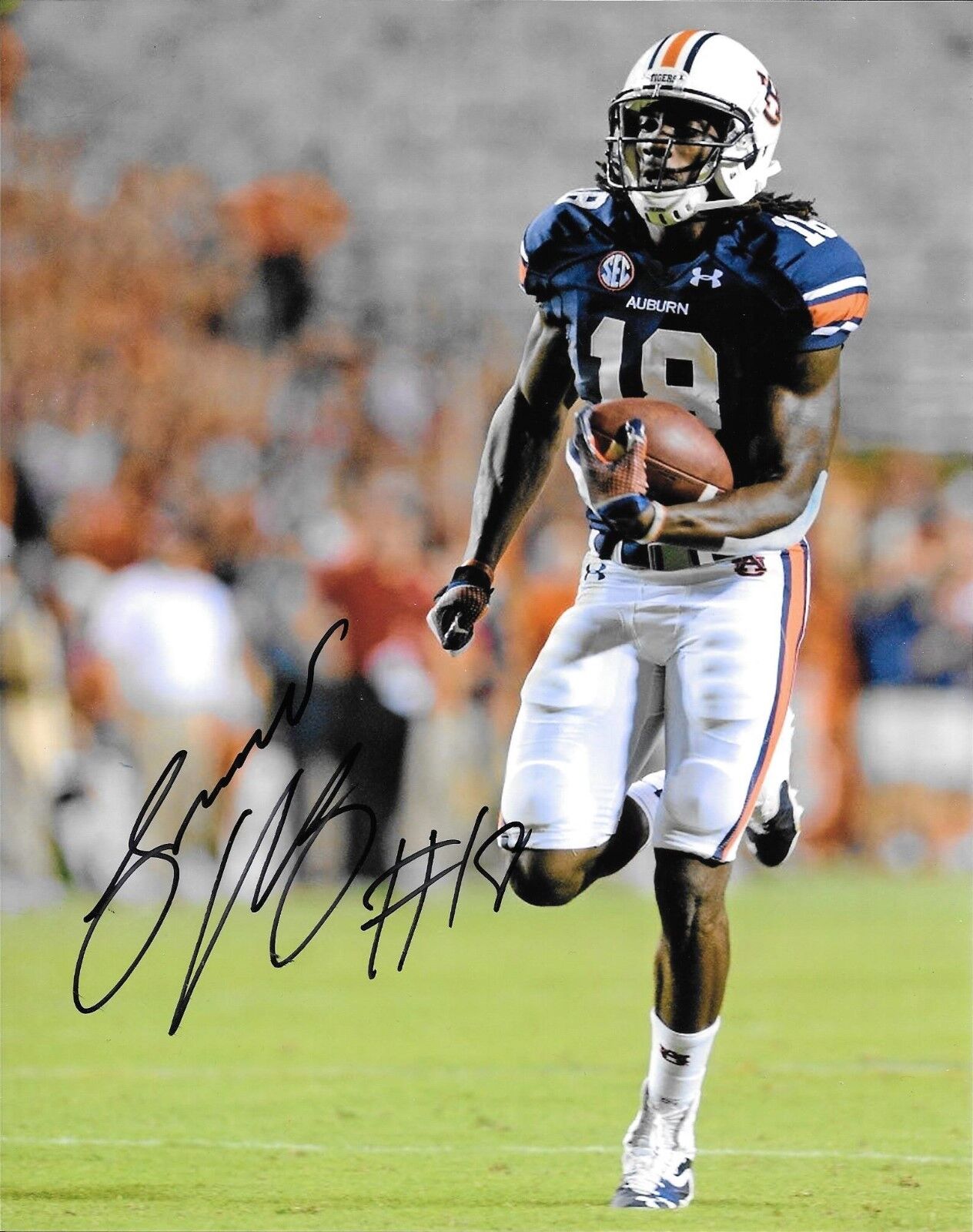 PITTSBURGH STEELERS SAMMIE COATES HAND SIGNED AUBURN TIGERS 8X10 Photo Poster painting W/COA