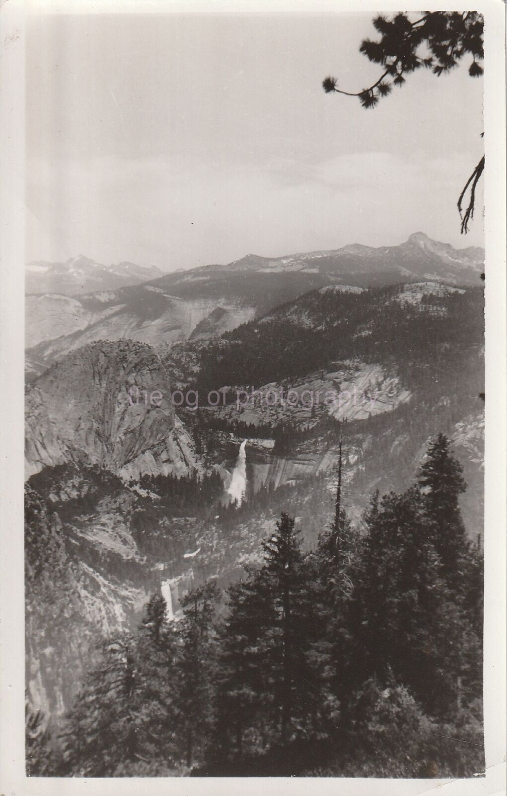 Yosemite NEVADA FALL Vernal Fall FOUND Photo Poster paintingGRAPH bw91 8 Q