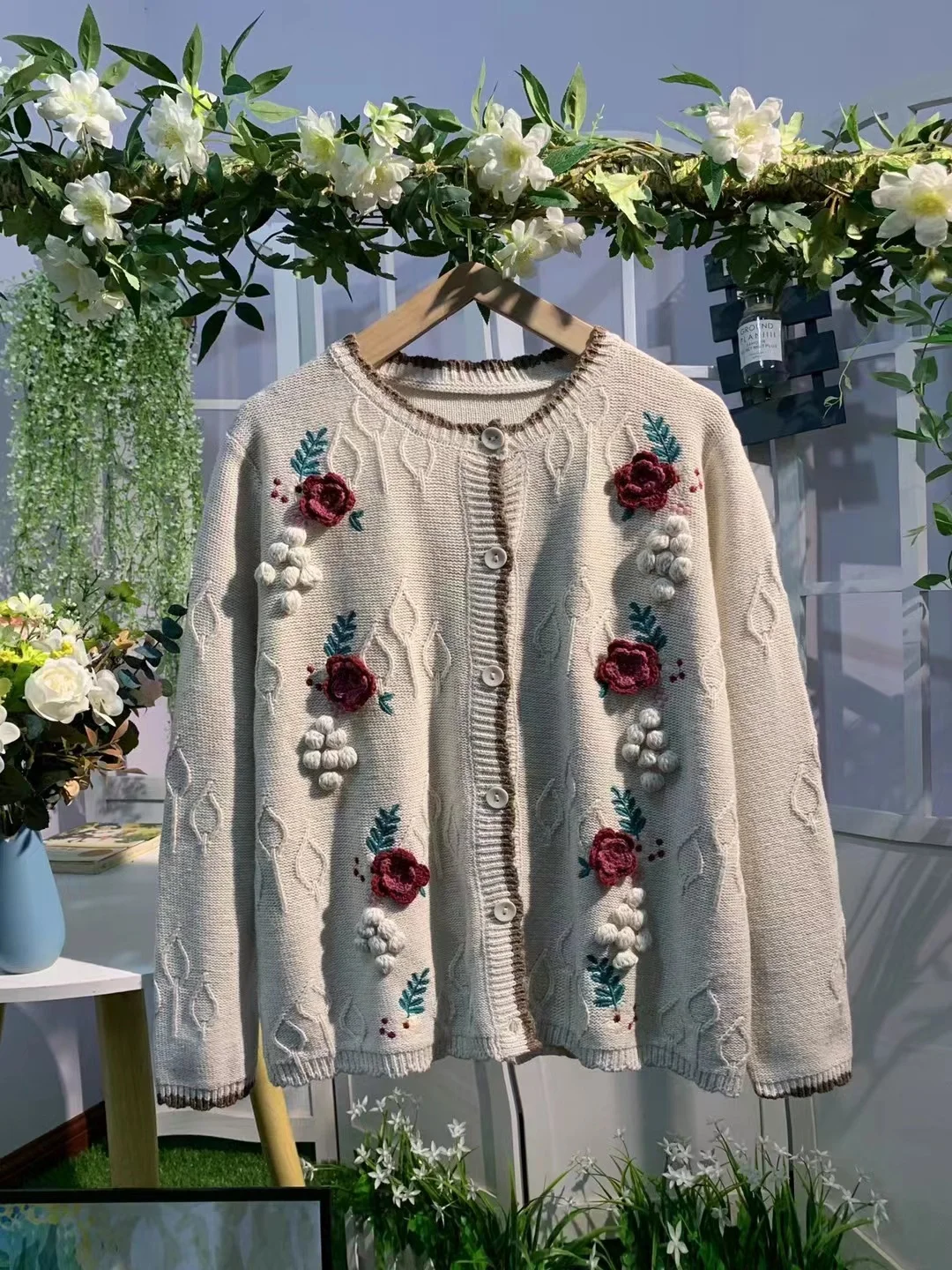 Chicfifth Sweater Women Winter Long Sleeve High Quality Autumn Vintage Top Knitted Cardigan