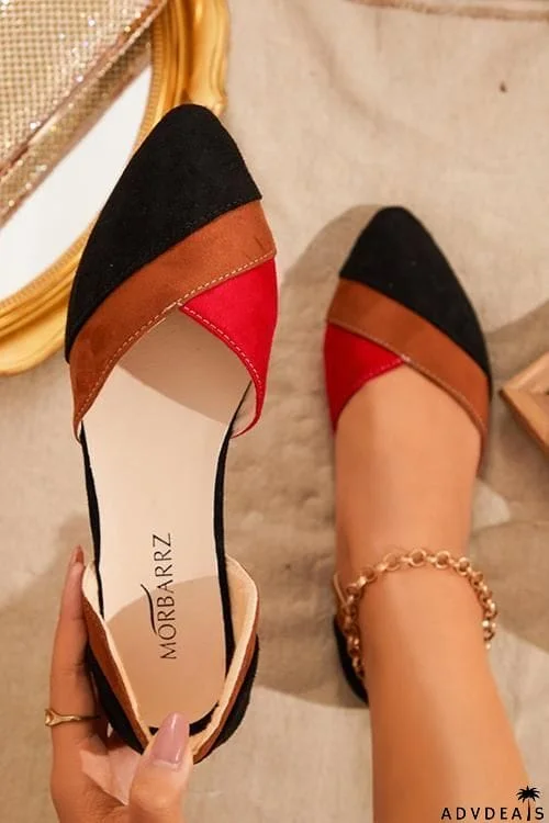 Color Block Slip On Flats