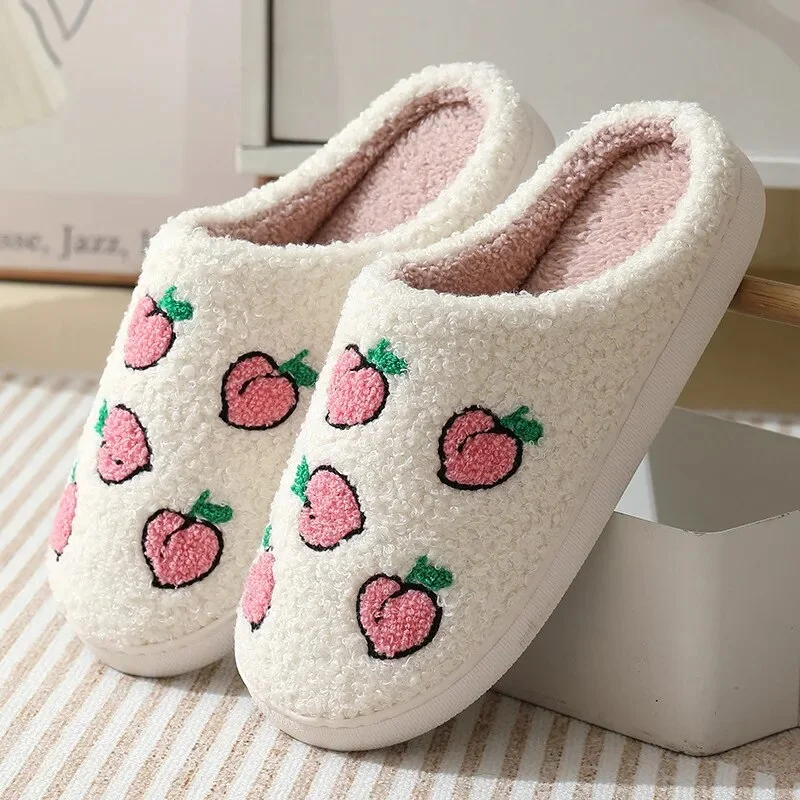 Zhungei Cartoon Cotton Slippers for Women 2024 Winter Warm Soft Sole Indoor House Slippers Woman Flats Non Slip Couple Plush Shoes