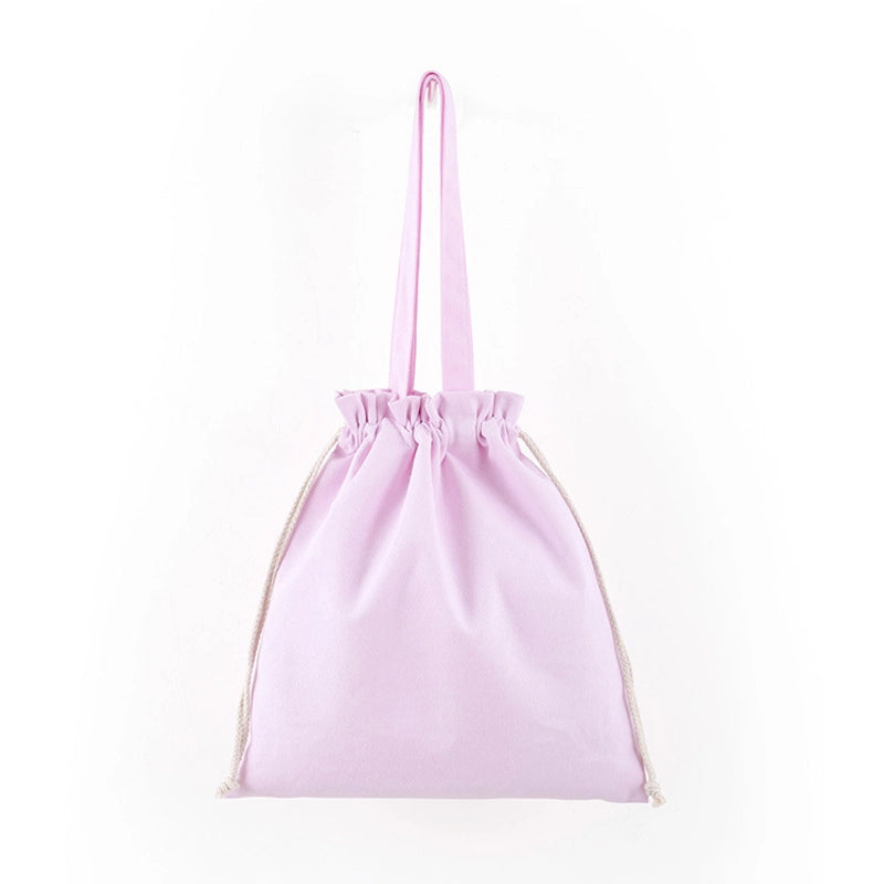 Unisex Medium Canvas Solid Color Classic Style Square String Canvas Bag