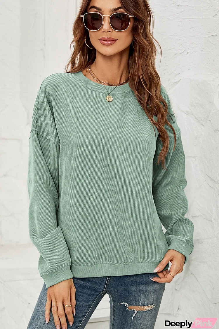 Dropped Shoulder Round Neck Sweatshirt