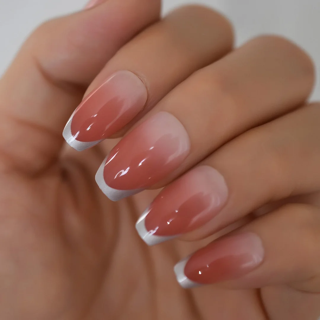 24Pcs/Set Grey Marble Design Lady Nails Acrylic Full False Nail Tips Nail Art Fake Nails Tools + Duo Side Sticker Z141-Nail Inspo