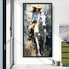 Girl Riding Horse-11CT Stamped Cross Stitch 40*70cm/15.75*27.56in(Big Size)