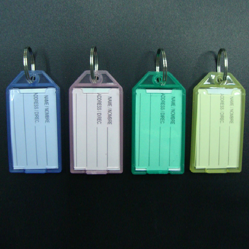 

40PCS New Colorful Transparent Plastic Luggage ID Label Key Tags Keychains, 501 Original