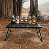 Camp Fire Cooking Rack Folding Heavy Duty for Outdoor BBQ Camping (Black)
