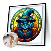 Halloween Black Cat Glass Painting-Paint by Numbers Acrylic Painting 50*50CM
