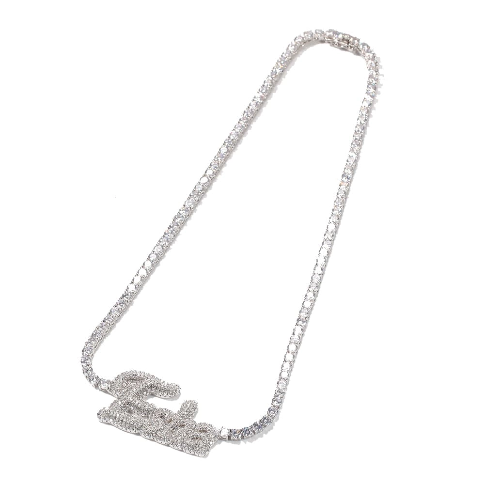 Iced Out Silver 4mm Design Text Letter Pendants iced-out-silver-4mm-design-text-letter-pendants