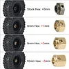 AMK 4Pcs TRX4 Brass Weight 12mm Hex Beadlock Wheel Hubs Heavy Duty Counterweight for 1/10 RC Crawler Cars Sport Defender TRX6 (8mm)