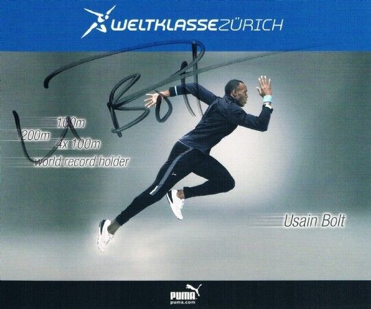 Usain Bolt genuine autograph 5x6