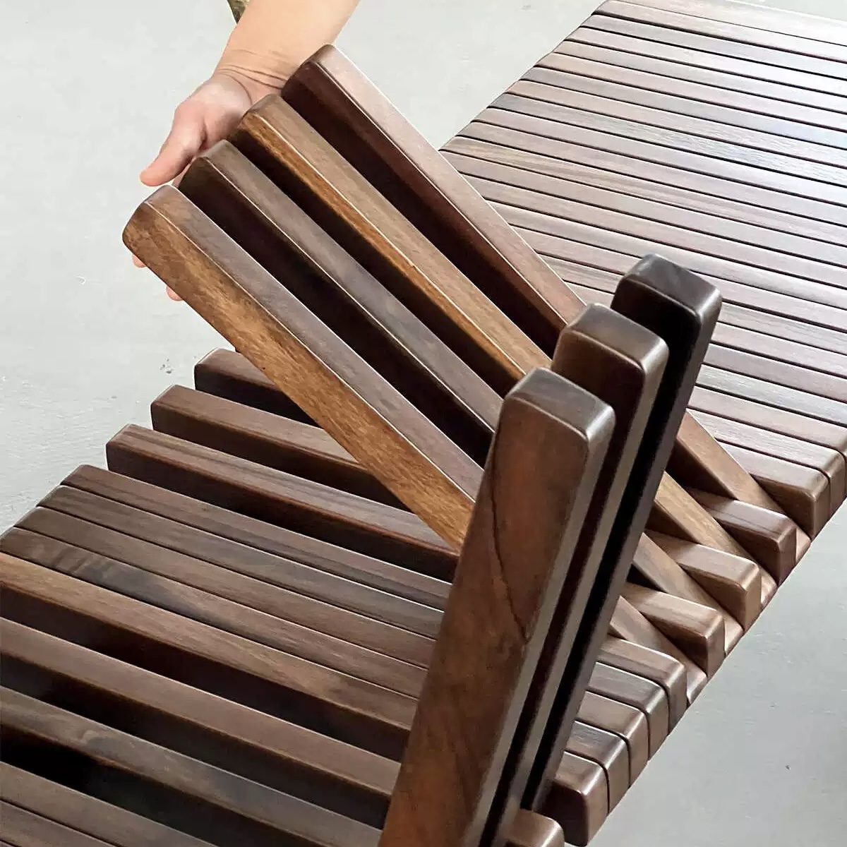 Ayana★WTW THE FOLDING BENCH Solid Wood Folding Bench - Handmade Acacia Multi-Use Stool