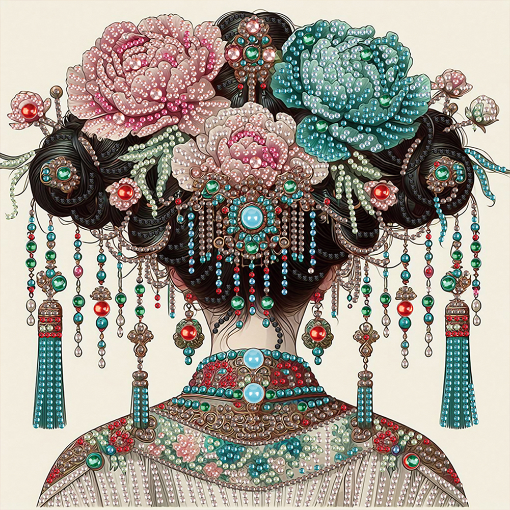 Gorgeous Headdress 30*30cm(canvas) special shaped drill diamond painting