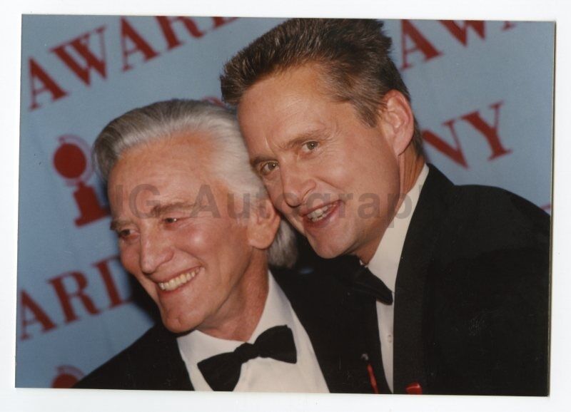 Michael and Kirk Douglas - Vintage Candid Photo Poster paintinggraph by Peter Warrack