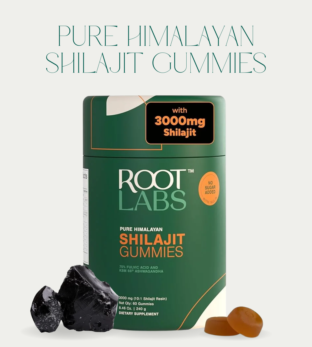 Pure Himalayan Shilajit Gummies I No Added Sugar I KSM-66 Ashwagandha. Gokshura| 75%+ Fulvic Acid & 85+ Trace Minerals I for Men.Women I Non-GMO I Lab Tested I Natural & Organic I 60 Gummy -XDX