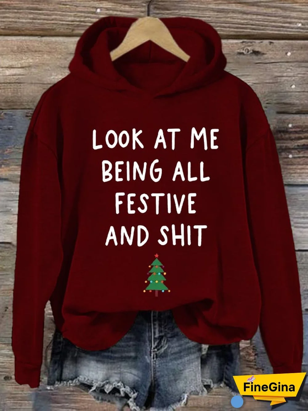Women's Christmas Red Casual Print Sweatshirt