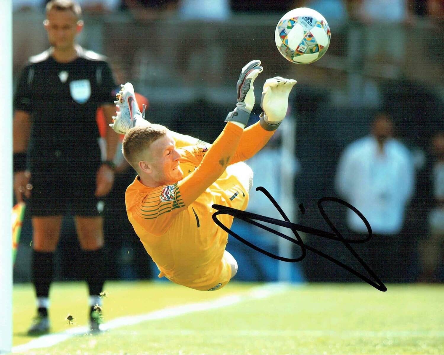 Jordan PICKFORD Signed 10x8 Photo Poster painting AFTAL COA Everton England Goalkeeper Football