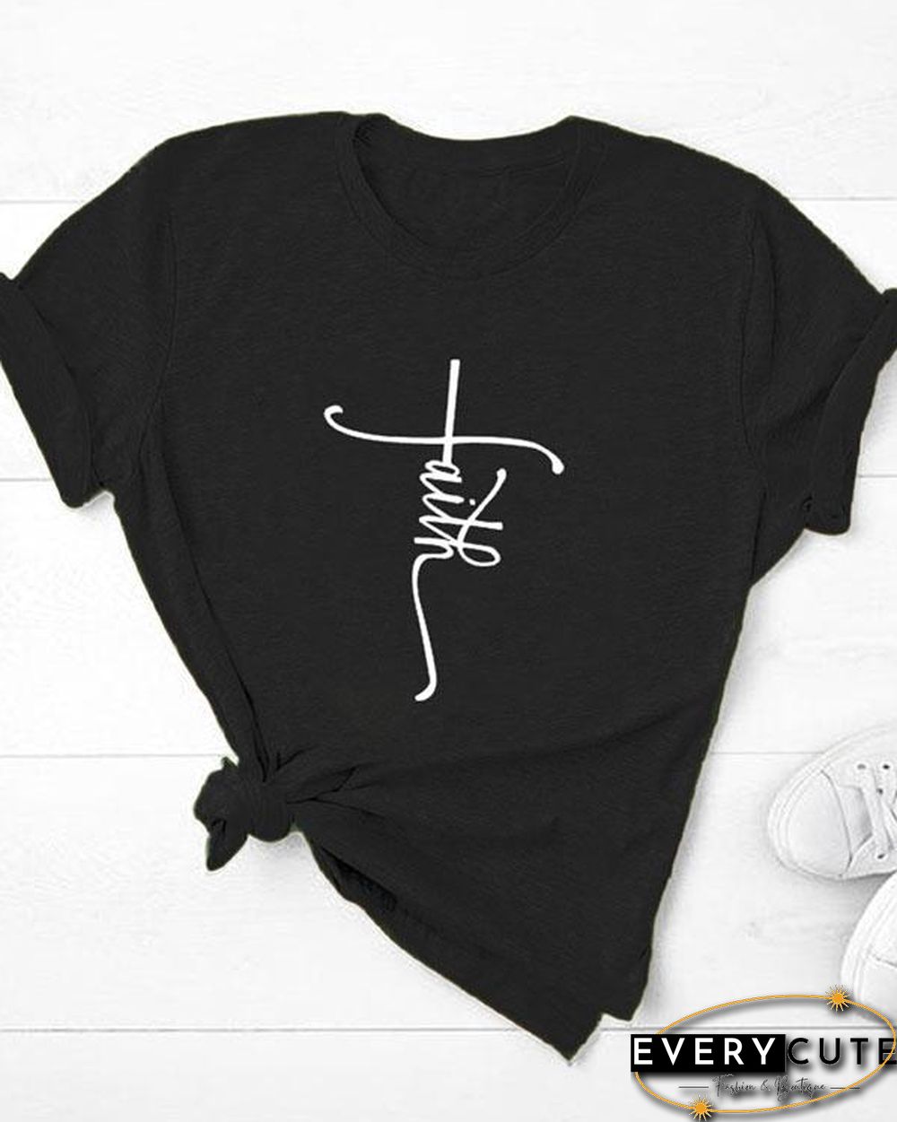 Women Print Crew Neck Short Sleeve Shirts