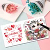 6Pcs Valentines Day Dinosaur Diamond Painting Greeting Card