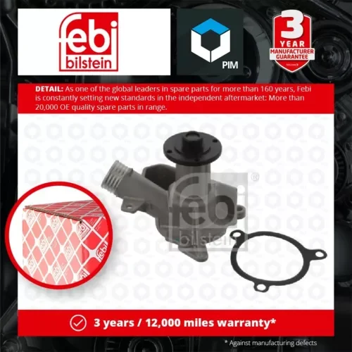 Water Pump fits BMW 325 E30 2.5 87 to 93 Coolant 11511719836 11511720609 Febi Parts