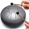 Lronbird Alloy Steel Tongue Drum 6 Inch 8 Notes Hand Drums with Bag Sticks Music Book, Sound Healing Instruments for Musical Education Entertainment 