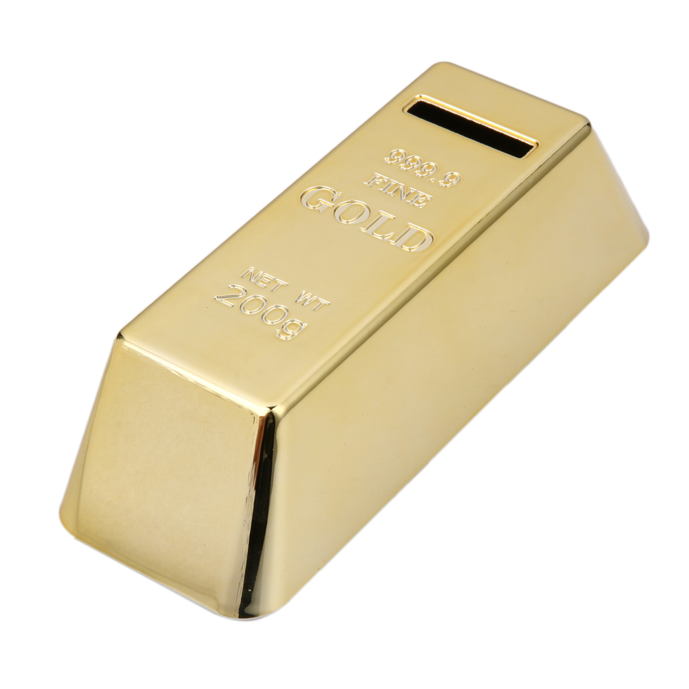 

Gold Bullion Bar Piggy Bank Brick Coin Bank Saving Money Box, 501 Original