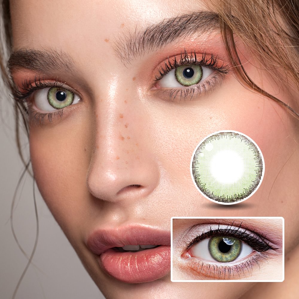 NEBULALENS Veil Green Yearly Prescription Colored Contact Lenses NEBULALENS