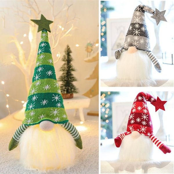 Christmas Gnome Doll Handmade Swedish Tomte Plush Elf Toy With Led Light For Table Decor Scandinavian Nordic Nisse Santa Figurine Elf Plush Holiday New Year Gift Christmas Ornament Decoration - Shop Trendy Women's Fashion | TeeYours