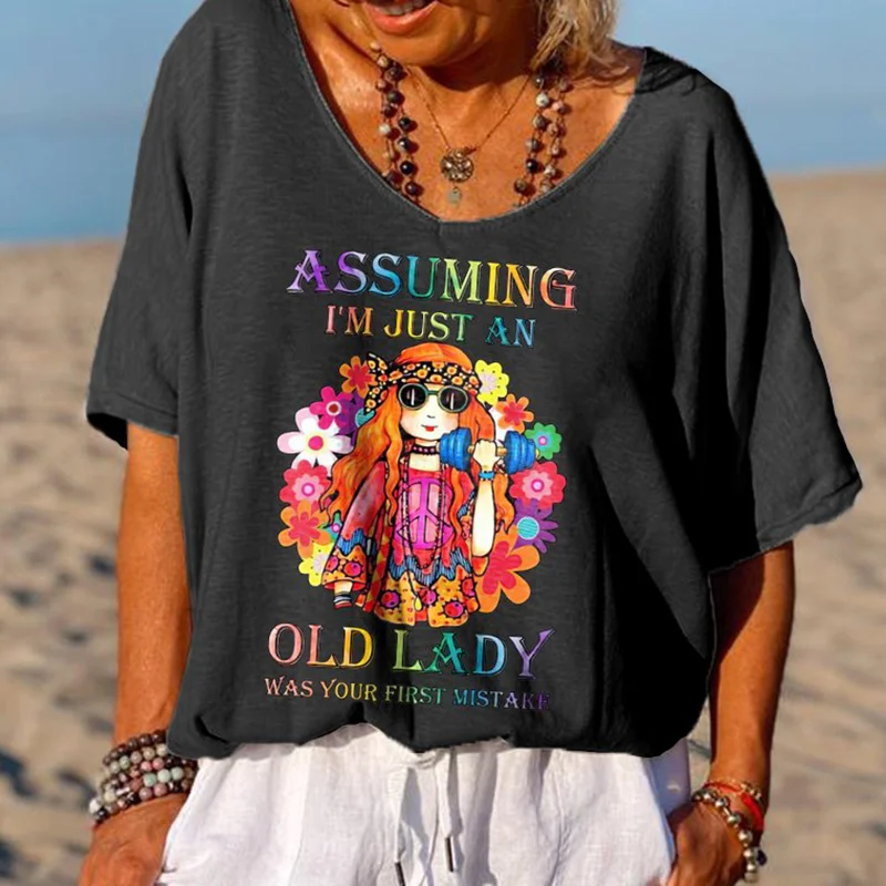 Assuming I'm Just An Old Lady Printed T-Shirt