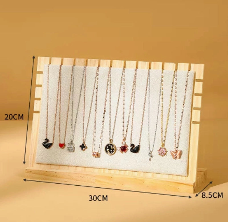 1 Piece Solid Wood Flannel Minimalist L Shape Jewelry Display